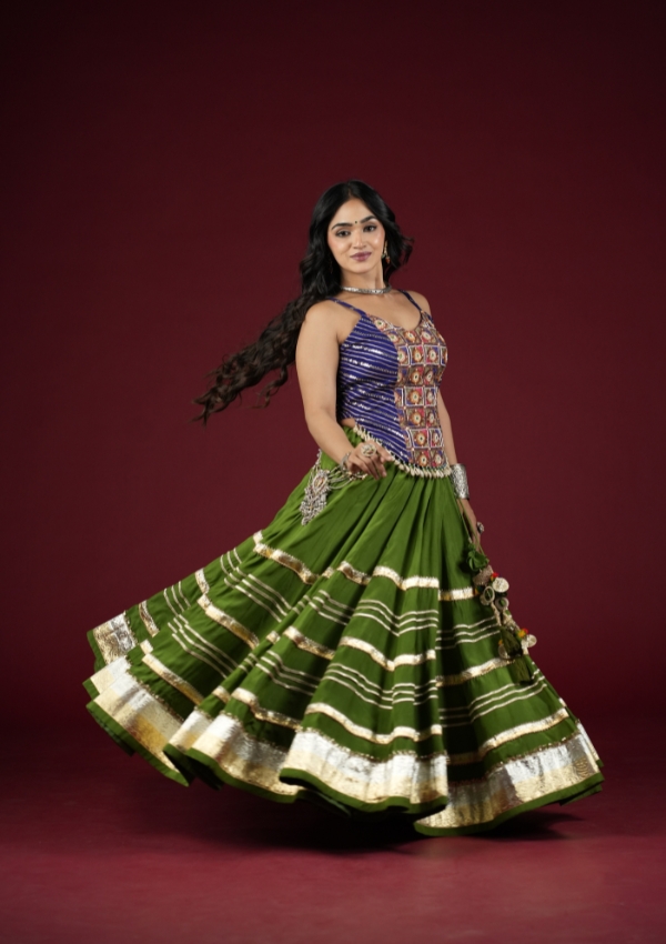 Mehndi Green Gota Chaniya Choli